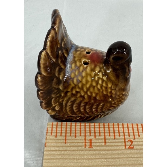 Vintage Turkey‎ Gobble Thanksgiving Ceramic Pottery Salt & Pepper Shakers - Picture 8 of 8